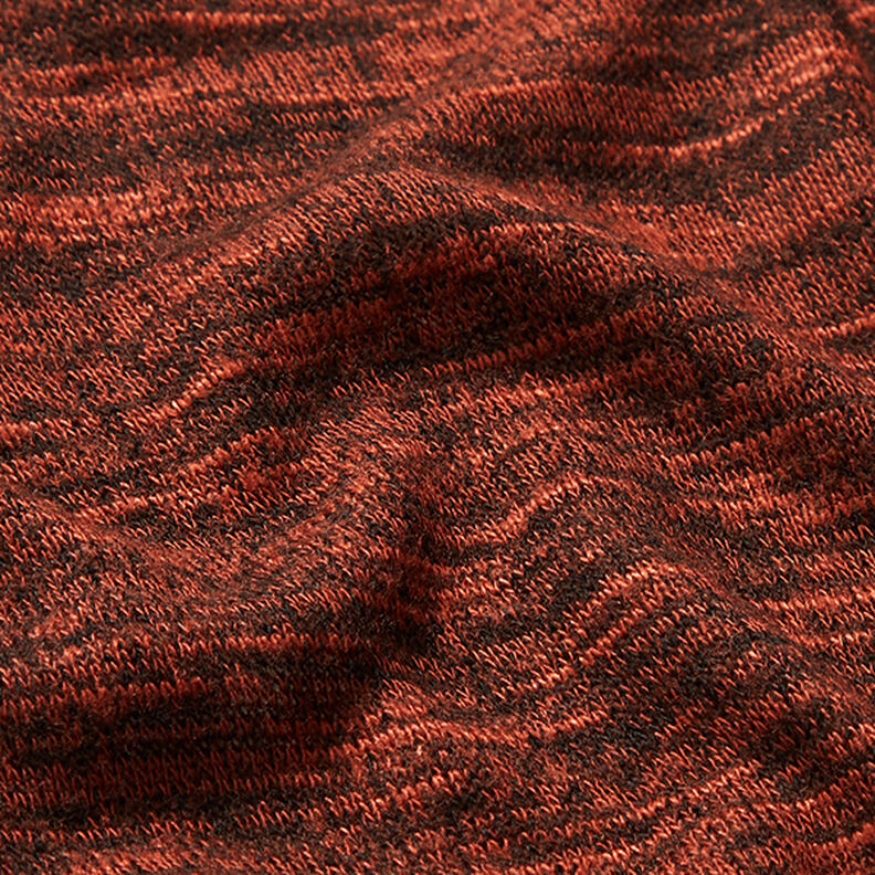 Tessuto in maglia fine mélange – rosso borgogna,  image number 2