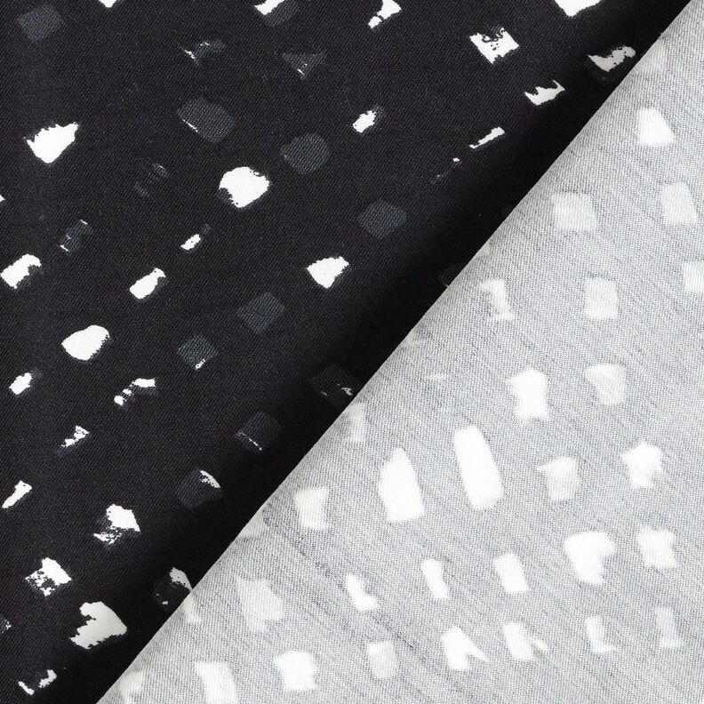 Pantalone in tessuto elasticizzato a pois astratti – nero-azzurro/bianco,  image number 4