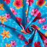 tessuto per costumi da bagno Fiori delle Hawaii – blu/rosa fucsia acceso,  thumbnail number 4