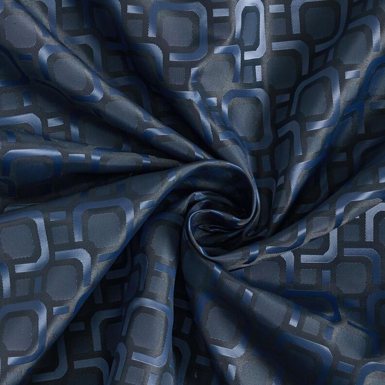 tessuto per fodere Jacquard Motivo rétro – blu marino,  image number 3