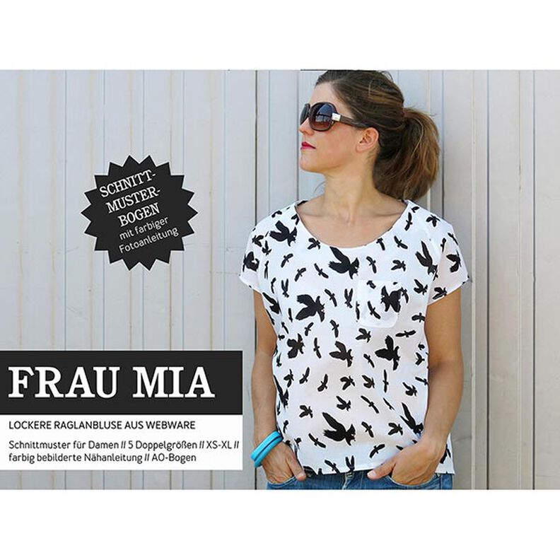 FRAU MIA - blusa ampia con maniche raglan, Studio Schnittreif | XS - XL,  image number 1