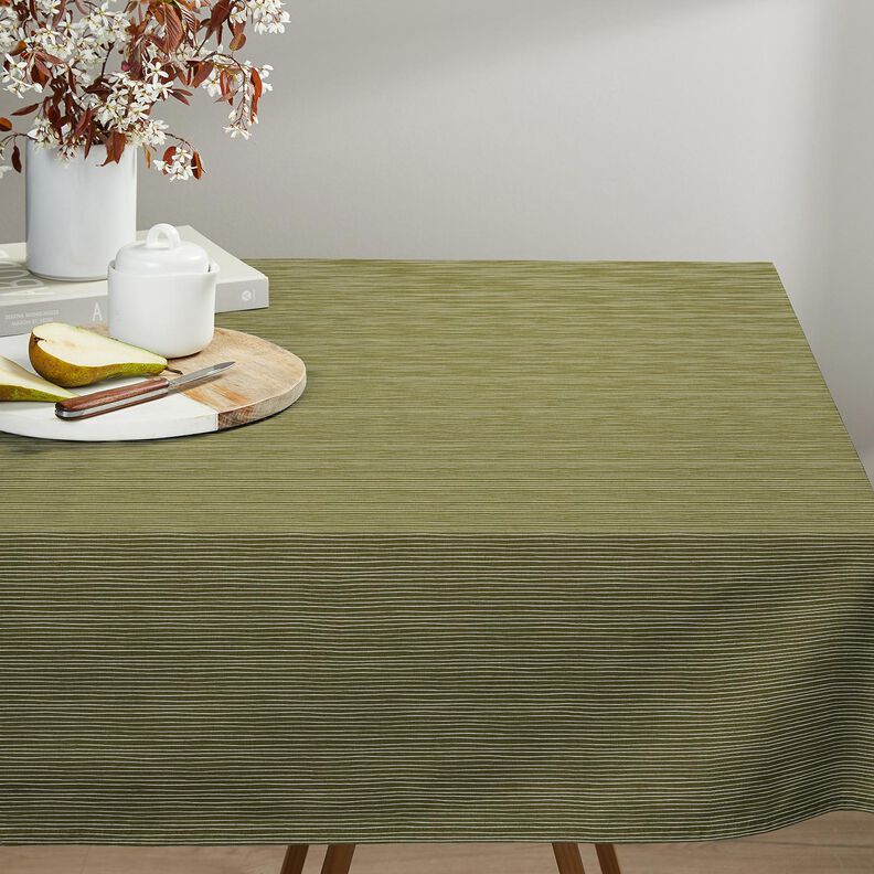 tessuto in cotone cretonne linee delicate – verde oliva scuro/bianco,  image number 7