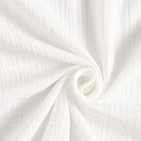 GOTS mussolina / tessuto doppio increspato | Tula – bianco lana, 