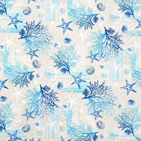 tessuto arredo tessuti canvas collage stile navy – blu/turchese, 