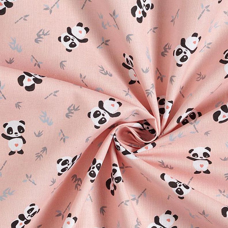 tessuto in cotone cretonne panda coccolone – rosa,  image number 3