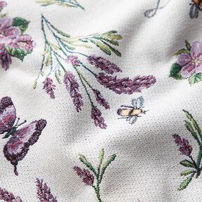 tessuto arredo gobelin viole e lavanda – bianco lana/lillà, 