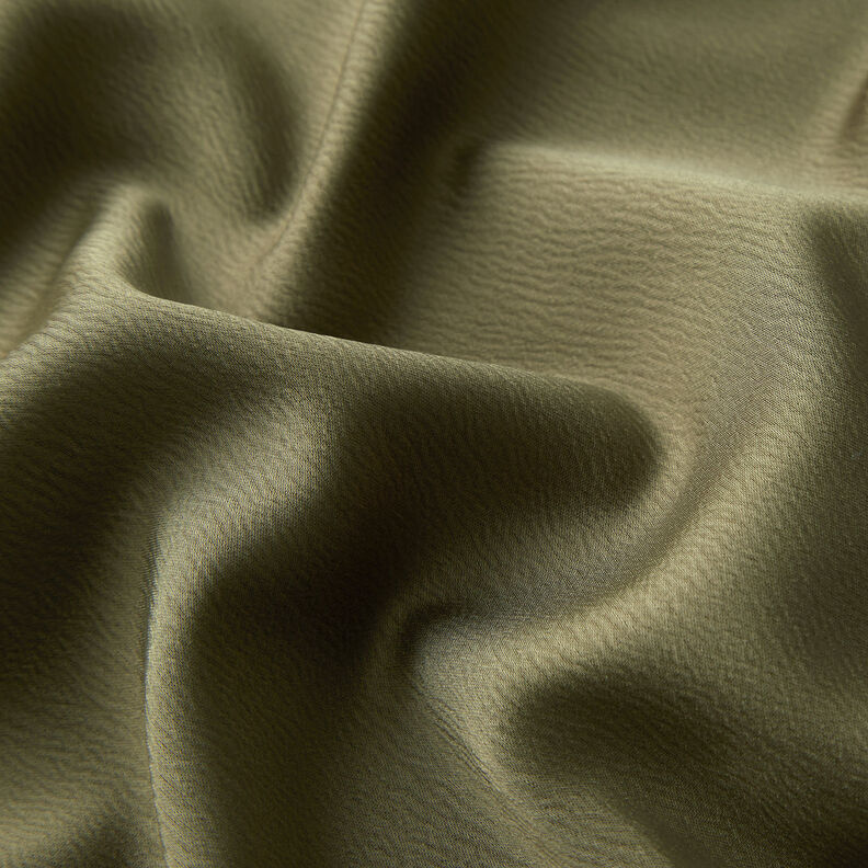 Crepe satin in tinta unita – verde oliva,  image number 2