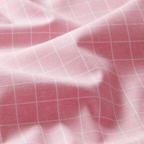 tessuto in cotone cretonne Quadri grandi – rosa chiaro, 