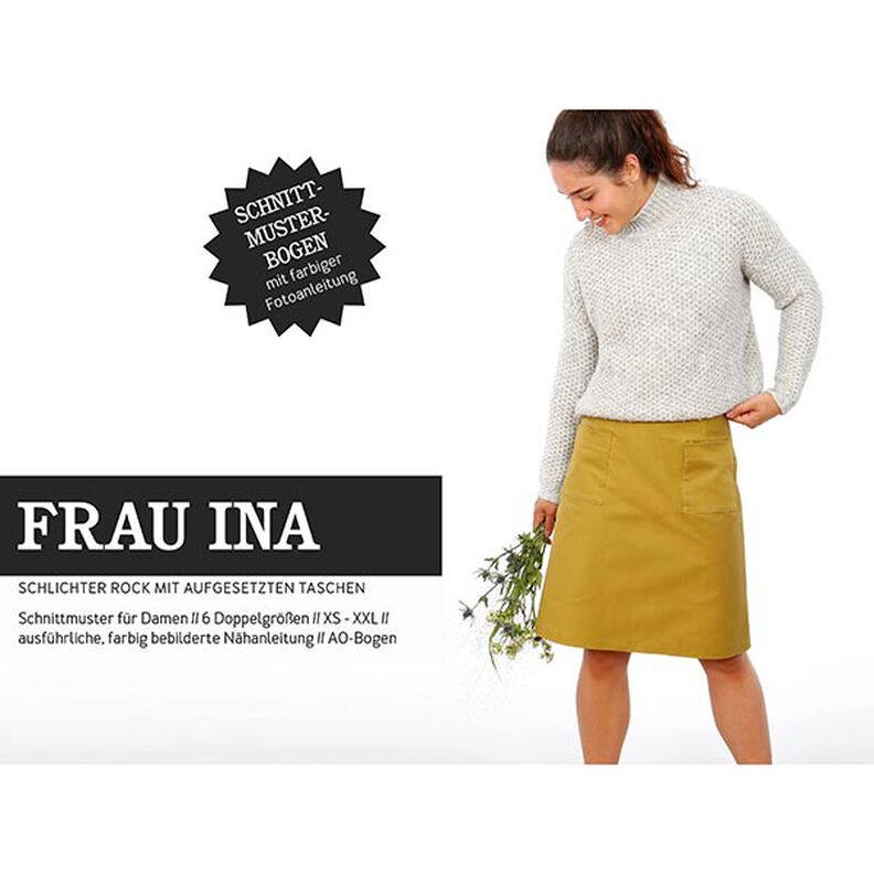 FRAU INA - gonna semplice con tasche applicate, Studio Schnittreif | XS - XXL,  image number 1