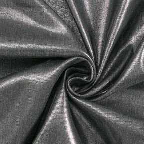 Denim elasticizzato Metallic – nero/argento effetto metallizzato | Resto 60cm, 