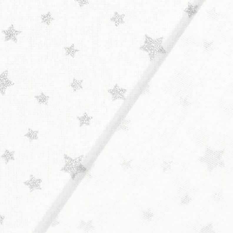 tessuto in cotone cretonne piccole stelle glitter – argento,  image number 3