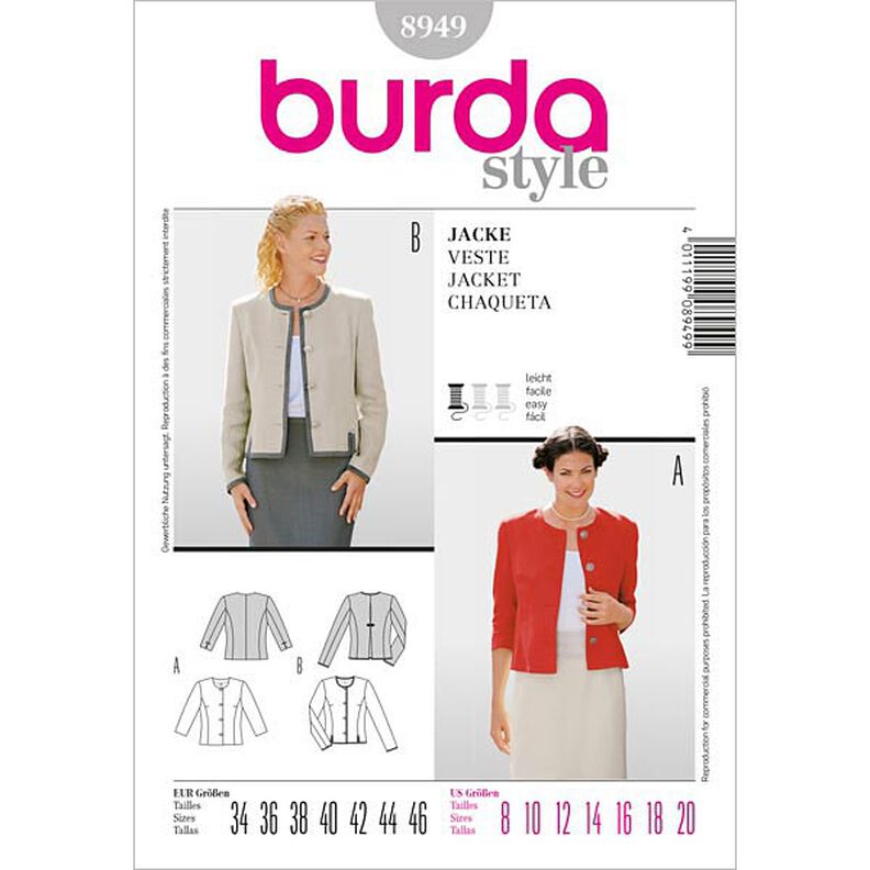 Giacca corta, Burda 8949,  image number 1