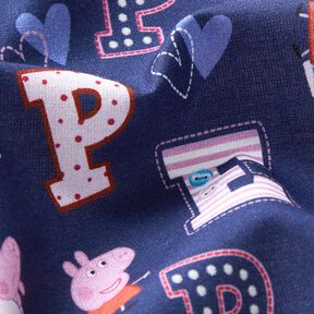 popeline di cotone Lettere di Peppa Pig Tessuto oggetto di licenza | ABC Ltd – indaco, 