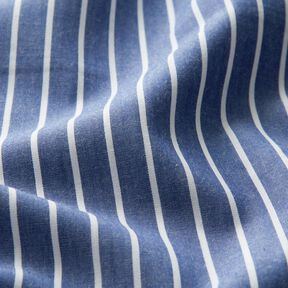 Tessuto in cotone a righe – colore blu jeans/bianco, 