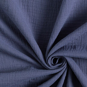 mussolina / tessuto doppio increspato – colore blu jeans, 