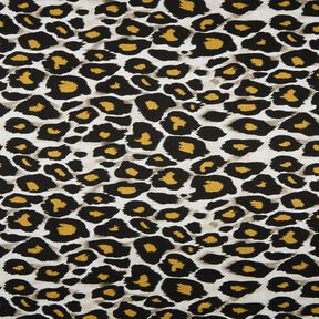 jersey di viscosa Grandi macchie di leopardo – grigio chiaro/giallo curry, 
