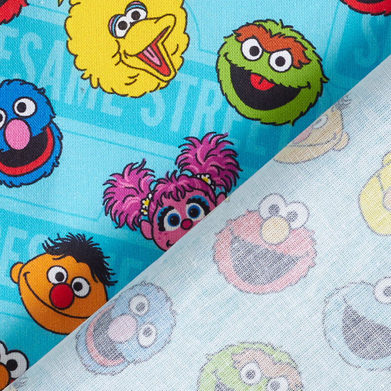 popeline di cotone Tessuto oggetto di licenza Sesamo apriti | Sesame Workshop – turchese,  image number 4