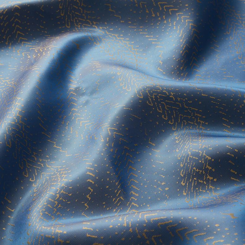 tessuto per fodere Jacquard Motivo a squame – blu/oro,  image number 2