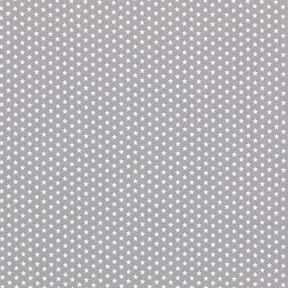 popeline di cotone piccole stelle – grigio/bianco, 