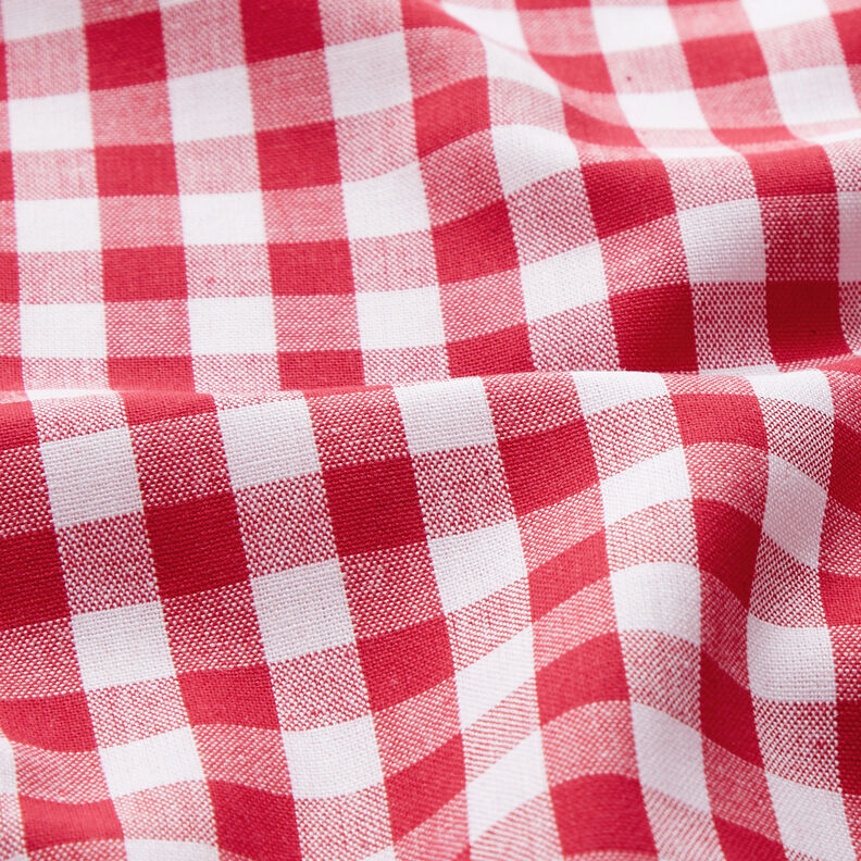 tessuto in cotone Quadro vichy 1 cm – rosso/bianco,  image number 2