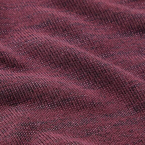Tessuto in maglia fine mélange – rosso merlot, 