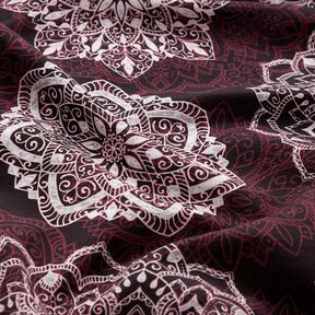 jersey di cotone Mandala | Glitzerpüppi – rosso merlot/grigio argento, 