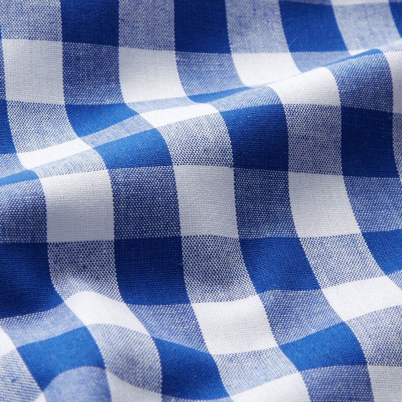 tessuto in cotone Quadro vichy 1,7 cm – blu reale/bianco,  image number 2