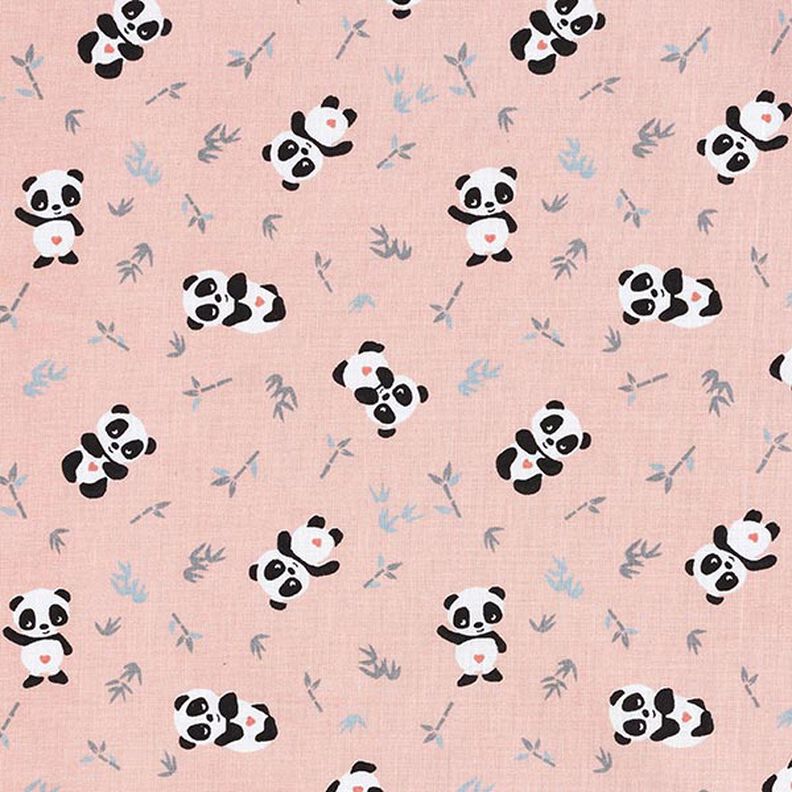 tessuto in cotone cretonne panda coccolone – rosa,  image number 1