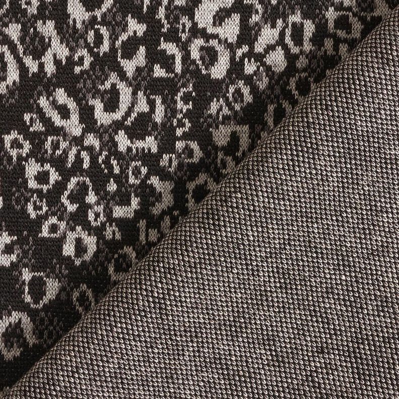 Maglia jacquard con motivo leopardato astratto – nero/grigio nebbia,  image number 4