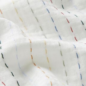 mussolina / tessuto doppio increspato Tessuti a righe colorate – bianco lana, 