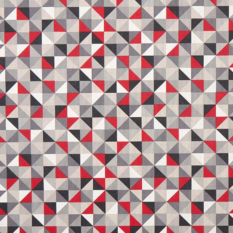 tessuto arredo mezzo panama motivo a losanghe retró – rosso/grigio,  image number 1