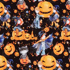 jersey di cotone Halloween stampa digitale – nero, 