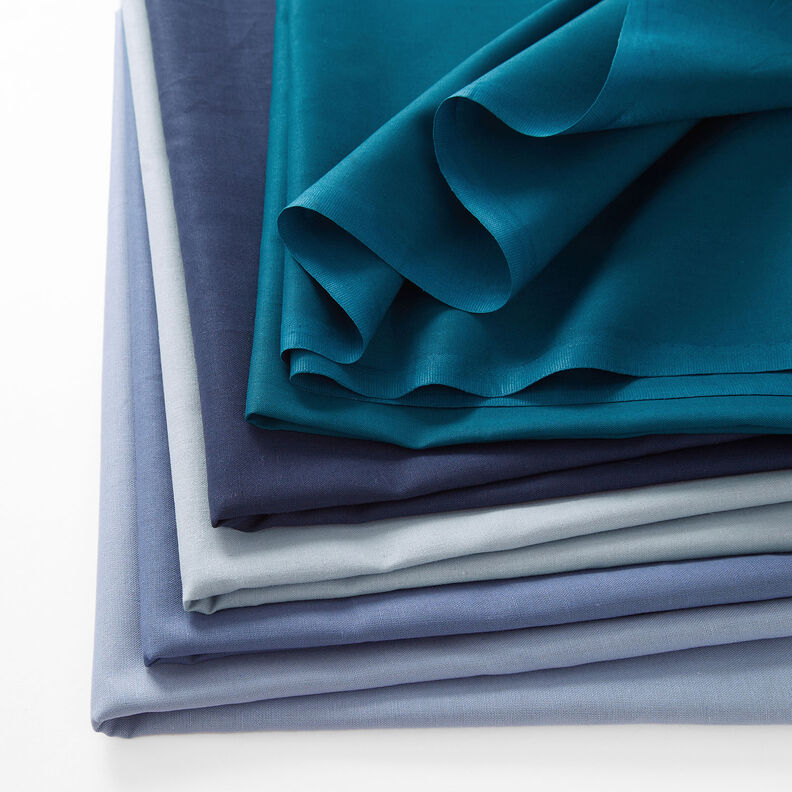 tessuto in cotone cretonne tinta unita – colore blu jeans,  image number 4