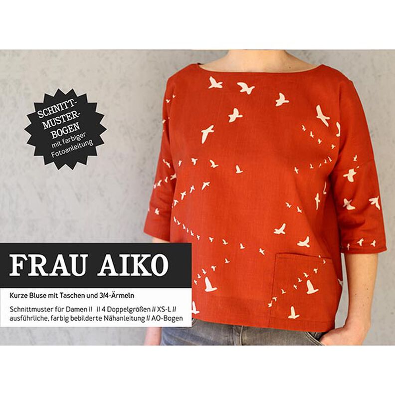 FRAU AIKO - blusa corta con tasche, Studio Schnittreif | XXS - L,  image number 1