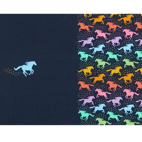 jersey di cotone taglio di tessuto Quadro del cavallo Dreamland | Stoff&Liebe – blu notte, 