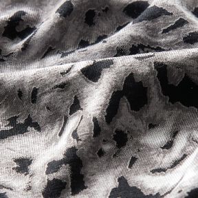 jersey di viscosa Stampa leopardata astratta – grigio argento/nero, 