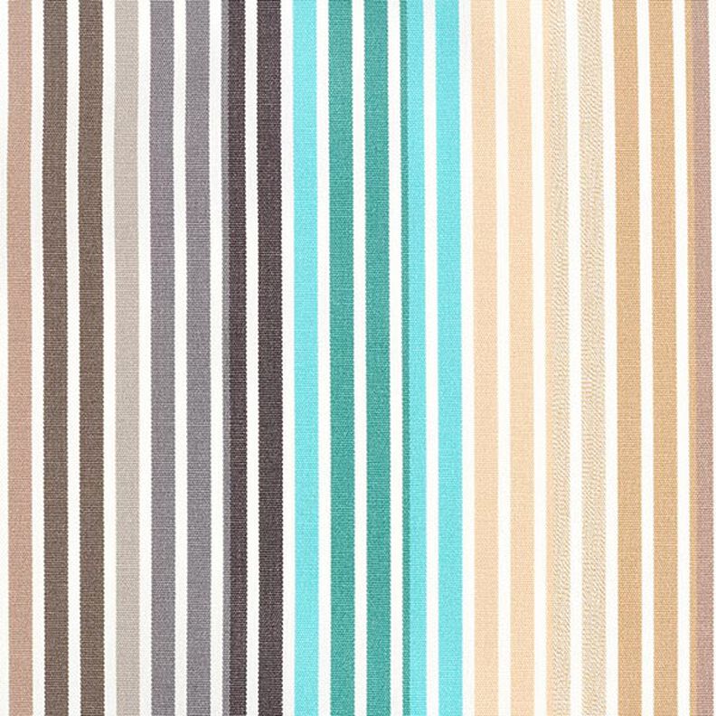 Tessuti da esterni canvas righe, sfumatura di colori – turchese/grigio,  image number 1