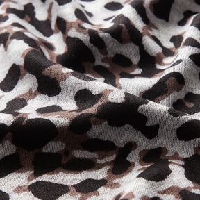 jersey di viscosa Stampa leopardata piccola – cioccolato/grigio argento, 