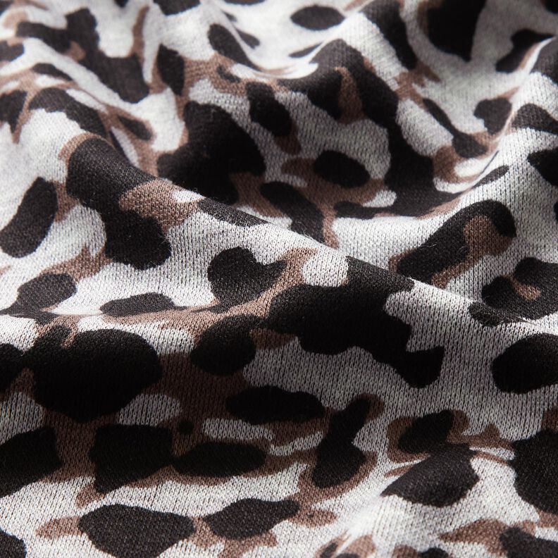 jersey di viscosa Stampa leopardata piccola – cioccolato/grigio argento,  image number 2