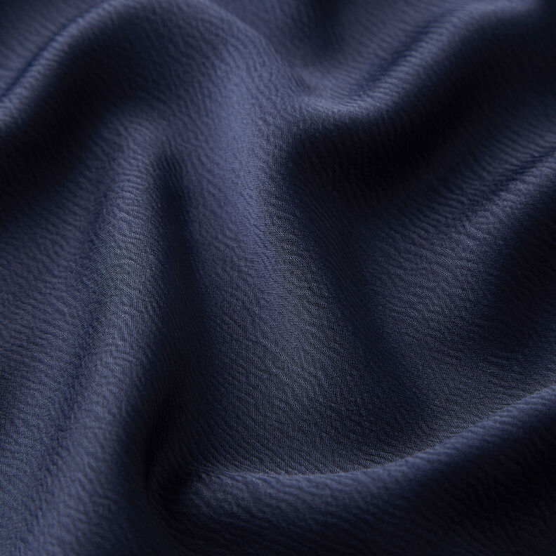 Crepe satin in tinta unita – blu marino,  image number 2