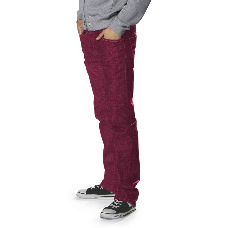 Denim stretch in misto cotone medio – rosso Bordeaux,  image number 7