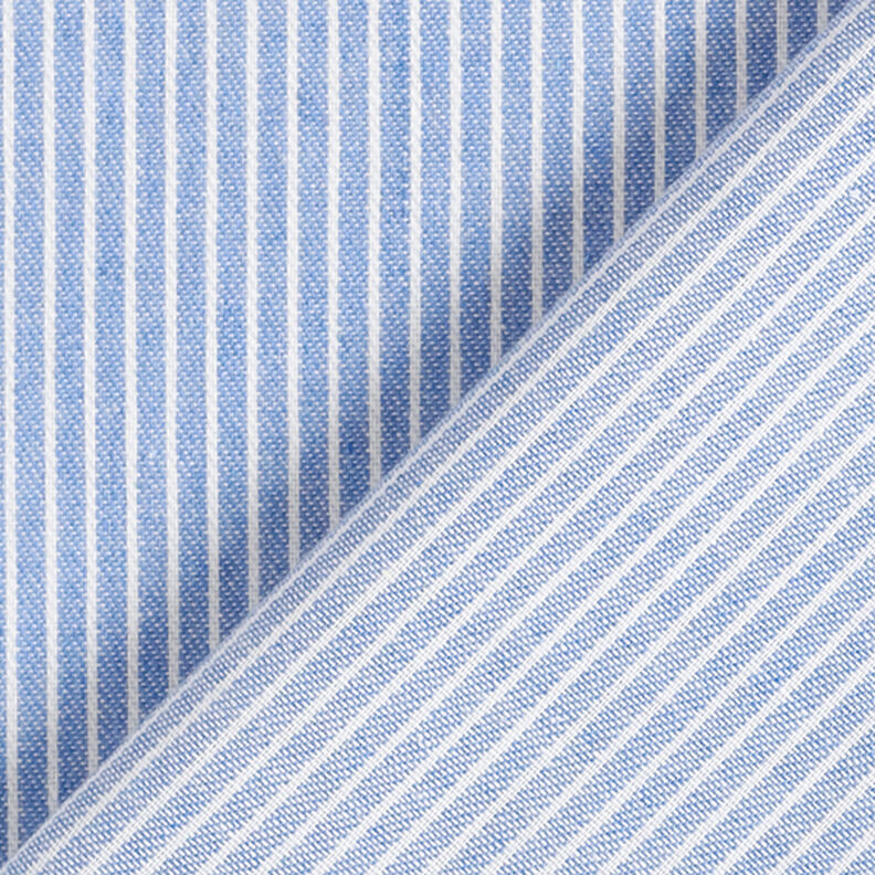 tessuto per camicette Misto cotone righe – azzurro/bianco,  image number 4
