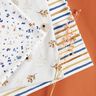 GOTS jersey di cotone Stampa digitale di fiori e rami all'acquerello – bianco/marrone chiaro,  thumbnail number 5