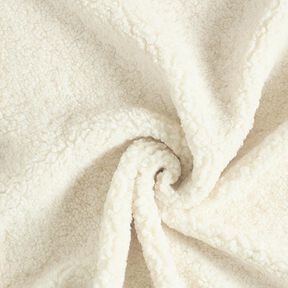 tessuto da tappezzeria pelliccia sintetica Teddy – bianco lana, 