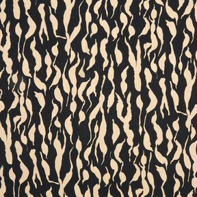 Tessuto di viscosa Motivo zebrato astratto – nero/beige chiaro, 