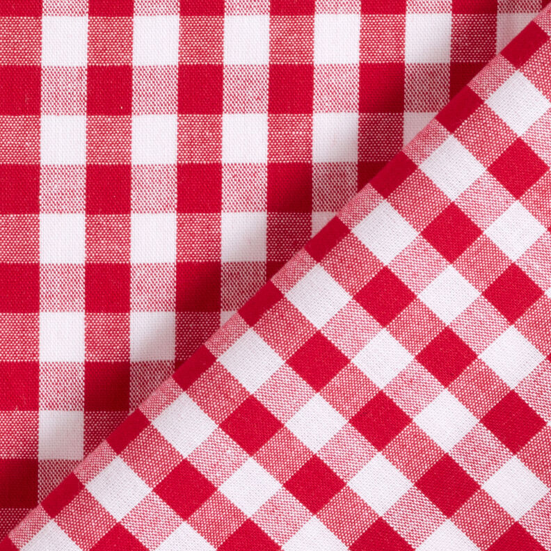 tessuto in cotone Quadro vichy 1 cm – rosso/bianco,  image number 4