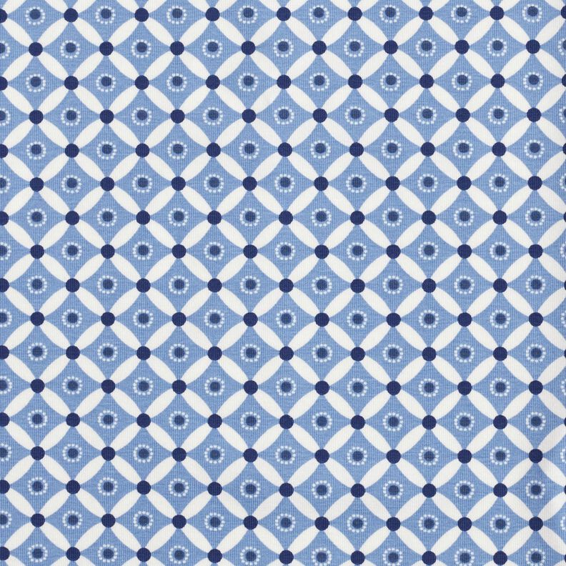 jersey di cotone Azulejos piccoli – blu jeans chiaro/bianco,  image number 1