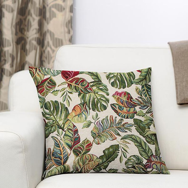 jacquard gobelin palma Monstera – verde/rosso,  image number 8