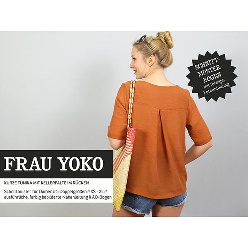 FRAU YOKO - tunica corta con piega baciata sul retro, Studio Schnittreif | XS - XXL,  image number 1