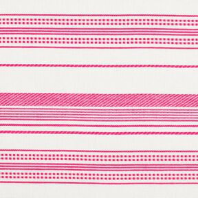 tessuto in cotone, righe ricamate – bianco lana/pink, 